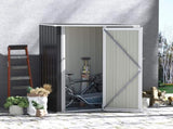 5ft x 3ft Metal Garden Storage Shed, Outdoor Tool Shed with Sloped Roof, Lockable Door for Tools, T3398P318601
