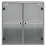 Wall Cabinet with Glass Doors Grey Sonoma 68x37x68.5 cm 836495