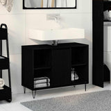 Bathroom Cabinet Black 80 x 33 x 60 cm Engineered Wood 873897