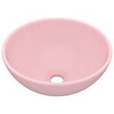 Luxury Bathroom Basin Round Matt Pink 32.5x14 cm Ceramic 146966