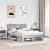 Bed Frame Concrete Grey 160 x 200 cm Engineered Wood 3408742