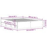 Bed Frame with Drawers without Mattress Black 150x200 cm King Size 3207267