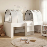 Kids'High Bed Frame with Tunnel White Engineered Wood 3423539