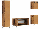4 Piece Bathroom Cabinet Set BREDA Old Wood Engineered Wood 3417970