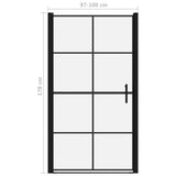 Shower Doors Tempered Glass 100x178 cm Black 148892