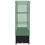Raised Bed with Greenhouse Cover Rattan Look 120x40x138 cm 4015815
