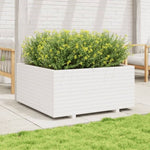 ZNTS Garden Planter White 100x100x49.5 cm Solid Wood Pine 3282540