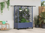 Raised Bed with Trellis and Roof Grey 124 x 40 x 142 cm PP 3423039
