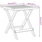 Folding Garden Chairs 2 pcs with Table Black Solid Wood 3214219
