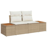 Garden Sofa Set with Storage 9 pcs Beige Poly rattan 3358835