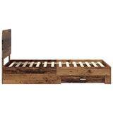 Bed Frame with Headboard Old Wood 90 x 200 cm Engineered Wood 3412835