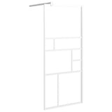 Walk-in Shower Wall 90x195 cm ESG Glass White 151869