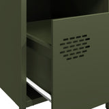 Bedside Cabinets 2 pcs Olive Green 35x39x43.5 cm Steel 851253