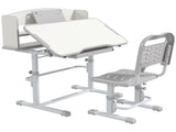 Height Adjustable Kids Study Table and Chair Set, with Drawer, Storage Shelf, 80 x 54.5 x 104 cm, T3398P379038