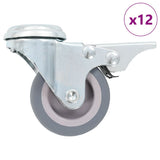12 pcs Bolt Hole Swivel Casters 50 mm 277847