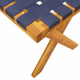 Garden Bench Dark Blue Solid Wood Acacia and Fabric 366516