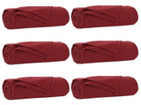 Throw Blankets 6 pcs Bordeaux Red 170 x 130 cm Fleece 42017069