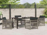 Garden Dining Set 5 pcs Grey Powder-Coated Steel 3380654