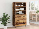Highboard with Drawer 2 pcs Old Wood Engineered Wood 3415702