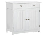 75x60cm Freestanding Bathroom Storage Cabinet Unit w/ 2 Drawers Cupboard Adjustable Shelf Metal T3398P341242