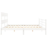 Bed Frame without Mattress White Super King Size Solid Wood 3195107