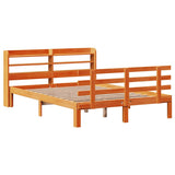 Bed Frame with Headboard without Mattress Wax Brown 140x200 cm 3306871