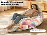 3-in-1 Convertible Bean Bag Chair, Memory Foam Filling Lounger with Soft Ribbed Fabric, Removable & T5592P539596