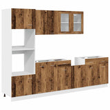 ZNTS 7 Piece Kitchen Cabinet Set Old Wood Engineered Wood 3328571