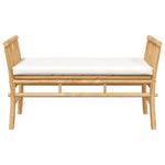 Garden Bench with Cushion Brown 110 x 38 x 65cm Bamboo 4108077
