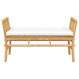 Garden Bench with Cushion Brown 110 x 38 x 65cm Bamboo 4108077