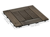 12" x 12" Interlocking Deck Tiles, Pack of 27 Outdoor Flooring Patio Tiles-Teak-AS 46120676