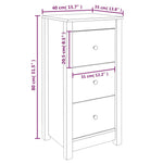 Sideboards 2 pcs Black 40x35x80 cm Solid Wood Pine 813748
