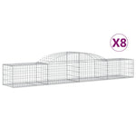 Arched Gabion Baskets 8 pcs 300x50x40/60 cm Galvanised Iron 3146653