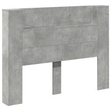 Headboard Cabinet with LED Concrete 140 x 16.5 x 103.5 cm 8006563