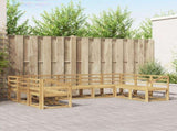 Outdoor Sofa Set 9 pcs White Solid Acacia Wood 3388233