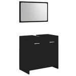 ZNTS 3 Piece Bathroom Furniture Set Black Engineered Wood 3056908