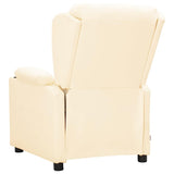 Recliner Chair Cream Faux Leather 339071