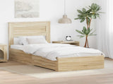 Bed Frame with Headboard Sonoma Oak 90 x 190 cm Engineered Wood 3410029