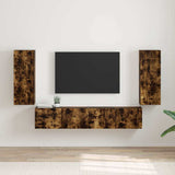TV Wall Cabinet Wall-mounted 2 pcs Smoked Oak 30 x 31 x 80 cm 892300