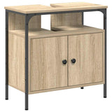 Bathroom Furniture Set with Shelf 2 pcs Brown Engineered wood 3345132
