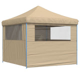 ZNTS Foldable Party Tent Pop-Up with 4 Sidewalls Beige 4004928