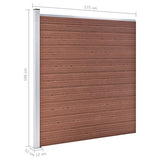 Garden Fence WPC 175x186 cm Brown 49068