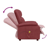 Massage Chair Wine Red Faux Leather 340166