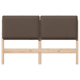 Upholstered Headboard Natural and Taupe 120 cm Solid Pine Wood 880026
