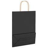 Paper Bags 250 pcs with Handles Black 26x12x35 cm 4101646