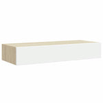 Wall Drawer Shelves 2 pcs Oak and White 60x23.5x10cm MDF 330264