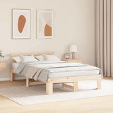 Bed Frame with Headboard Natural 120 x 190 cm Solid Pine Wood 872620