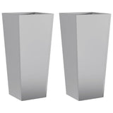 ZNTS Garden Planters 35x35x75 cm 2 pcs Galvanised Steel 851091