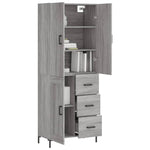 Highboard Grey Sonoma 69.5x34x180 cm Engineered Wood 3196017