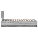 Bed Frame Grey Sonoma 120 x 123 cm Engineered Wood 3408870